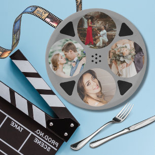 Film Reel Ronde Foto Bruiloft Papieren Bordje
