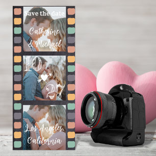 Film Reel Trendy Black Save The Date