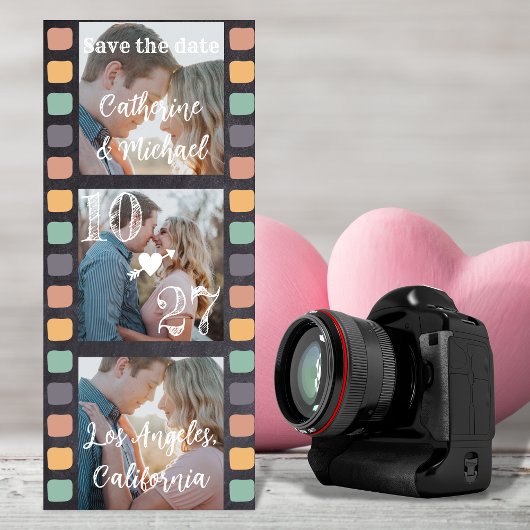 Film Reel Trendy Black Save The Date