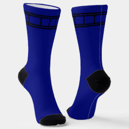 Film Reel zwart en blauw Sokken