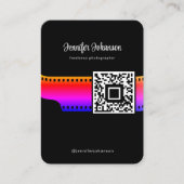 Film Roll Camera QR Code Black Visitekaartje (Voorkant)