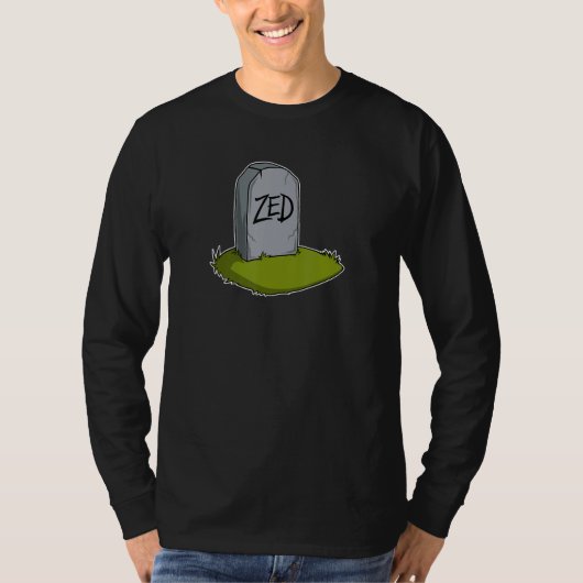 Film Shirt. Grappig Zed's dode grafsteen T-shirt (Voorkant)