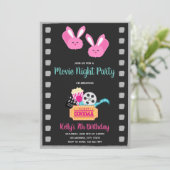 Film slaapfeest uitnodiging (Staand voorkant)