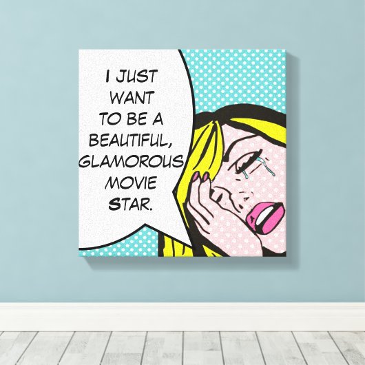 Film Star Pop Art Stretted Canvas Print (Insitu (Houten vloer))