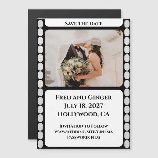 Film Strip Bewaar de datum Magnetische Uitnodiging (Voorkant / Achterkant)