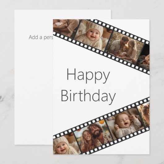 Film Strip Foto Happy Birthday Kaart (Voorkant / Achterkant)