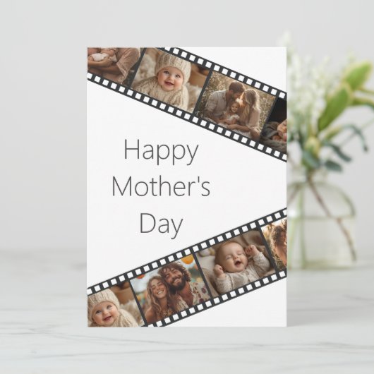 Film Strip Foto Moederdag Kaart (Staand voorkant)