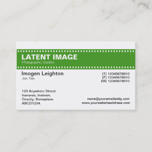 Film Strip Header - Avocado Green en White Visitekaartje