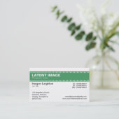 Film Strip Header - Legergroen en wit Visitekaartje (Staand voorkant)