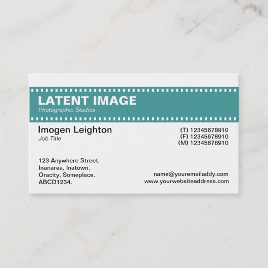 Film Strip Header - Ocean Green en White Visitekaartje (Voorkant)