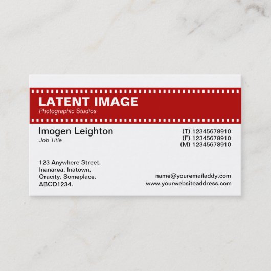 Film Strip Header - Ruby en White Visitekaartje (Voorkant)