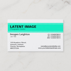 Film Strip Header - Turquoise en White Visitekaartje