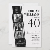 Film Strip Invite, Hollywood Movie Custom Birthday Kaart (Voorkant)