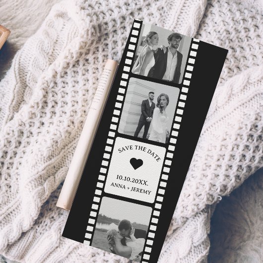 Film Strip Photo Booth Bladwijzer Sla de datum op Kaart