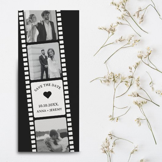 Film Strip Photo Booth Bladwijzer Sla de datum op Kaart