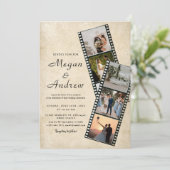 Film Strip Photo wedding Invitation (Staand voorkant)