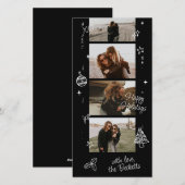 Film Strip Retro Christmas Doodle Feestdagenkaart (Voorkant / Achterkant)