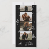 Film Strip Retro Christmas Doodle Feestdagenkaart (Voorkant)