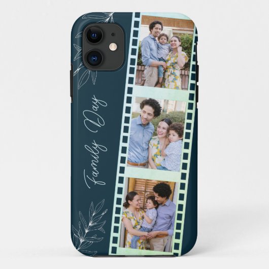 Film Stripes Square Familie Fotocollage Case-Mate iPhone Case (Achterkant)