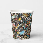  Film thema verjaardagsfeestje Papieren Bekers (Achterkant)