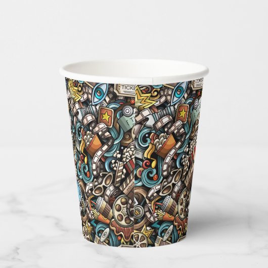  Film thema verjaardagsfeestje Papieren Bekers (Rechts)