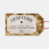 Film Ticket Bruids Datum Nacht Ideeën Cadeaulabel (Voorkant (Horizontaal))