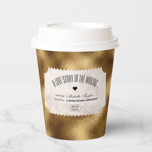 Film Ticket Bruids Datum Nacht Ideeën Papieren Bekers (Voorkant)