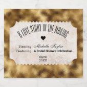 Film Ticket Bruids Datum Nacht Ideeën Sparkling Wijnetiket (Enkel label)