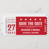Film Ticket Hollywood Bruiloft Uniek Save The Date (Voorkant)