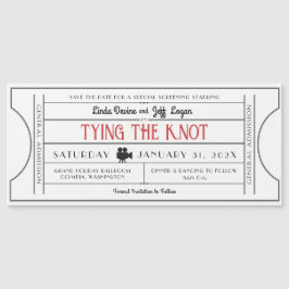 Film Ticket Save The Date Magnetische Uitnodiging