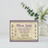 Film Ticket Thema Briefkaart (Staand voorkant)