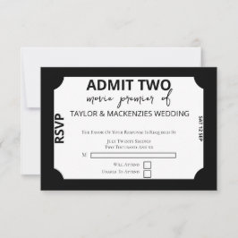 Film Ticket Wedding RSVP Kaartje