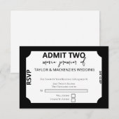 Film Ticket Wedding RSVP Kaartje (Voorkant / Achterkant)