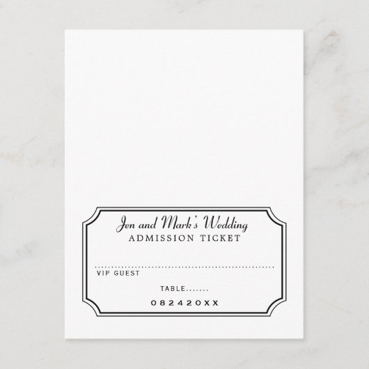 Film Toegangskaartje zwart-wit Plaatskaart (Voorkant)