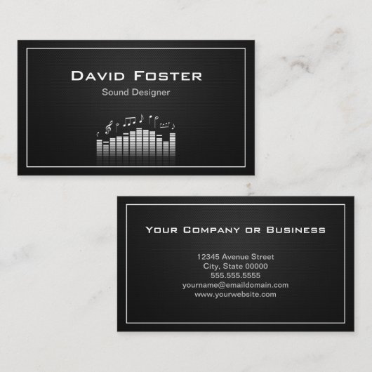 Film TV Audio Sound Designer Director Visitekaartje (Voorkant / Achterkant)