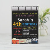 FILM VERJAARDAG UITNODIGING (Staand voorkant)