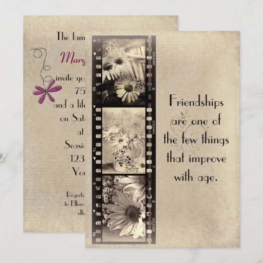  film verjaardagsuitnodiging kaart (Voorkant / Achterkant)