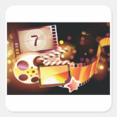 Film Vierkante Sticker (Voorkant)