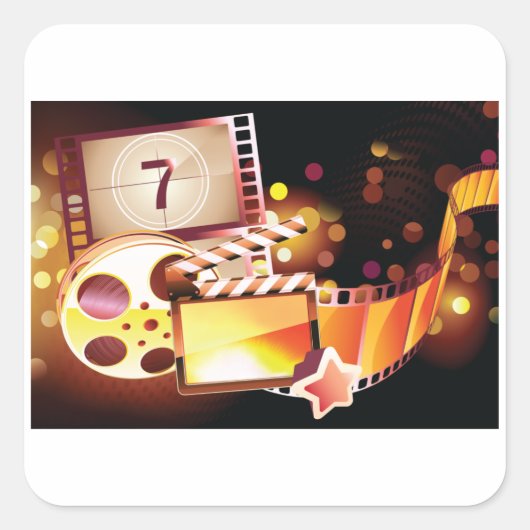 Film Vierkante Sticker (Voorkant)