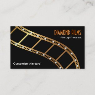 Film Visitekaartje Design Metallic Gold Film Strip