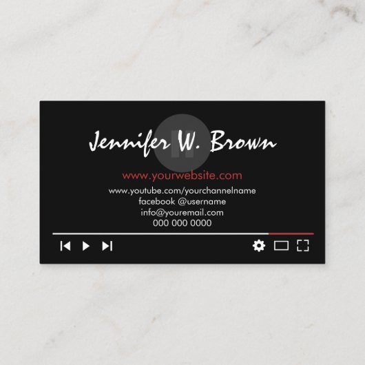 Filmaeditor Uoutuber Video Director Productie Visitekaartje (Achterkant)