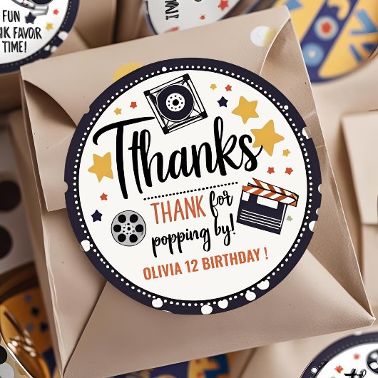Filmavond Bedankt Sticker | Popcorn Verjaardag