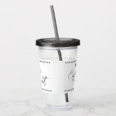 Filmavond gepersonaliseerde naam wit grijs acryl drinkbeker (Links)