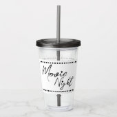 Filmavond gepersonaliseerde naam wit zwart acryl drinkbeker (Voorkant)