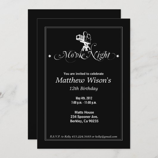 Filmavond Kaart (Voorkant / Achterkant)