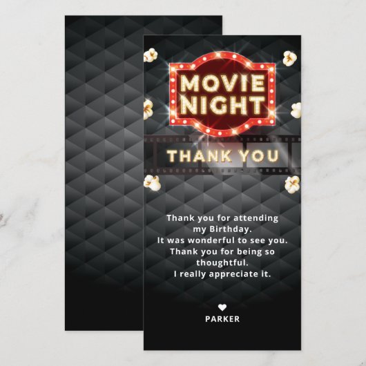 Filmavond Luxe Bedankkaart (Voorkant / Achterkant)