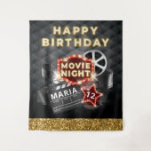 Filmavond Luxe Verjaardag Wandkleed (Voorkant)