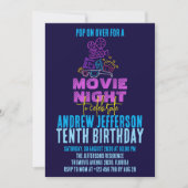 Filmavond Neon Verjaardag Glow Party Cinema Kaart (Voorkant)