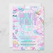 Filmavond Pajama Pastel Rainbow Verjaardagsfeest Kaart (Voorkant)