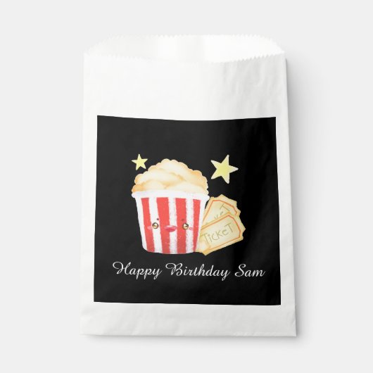 Filmavond Popcorn en tickets Bedankzakje (Voorkant)